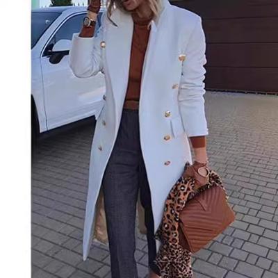 New Autumn and Winter Long Woolen Women's Coat Multi-button Woolen Coat