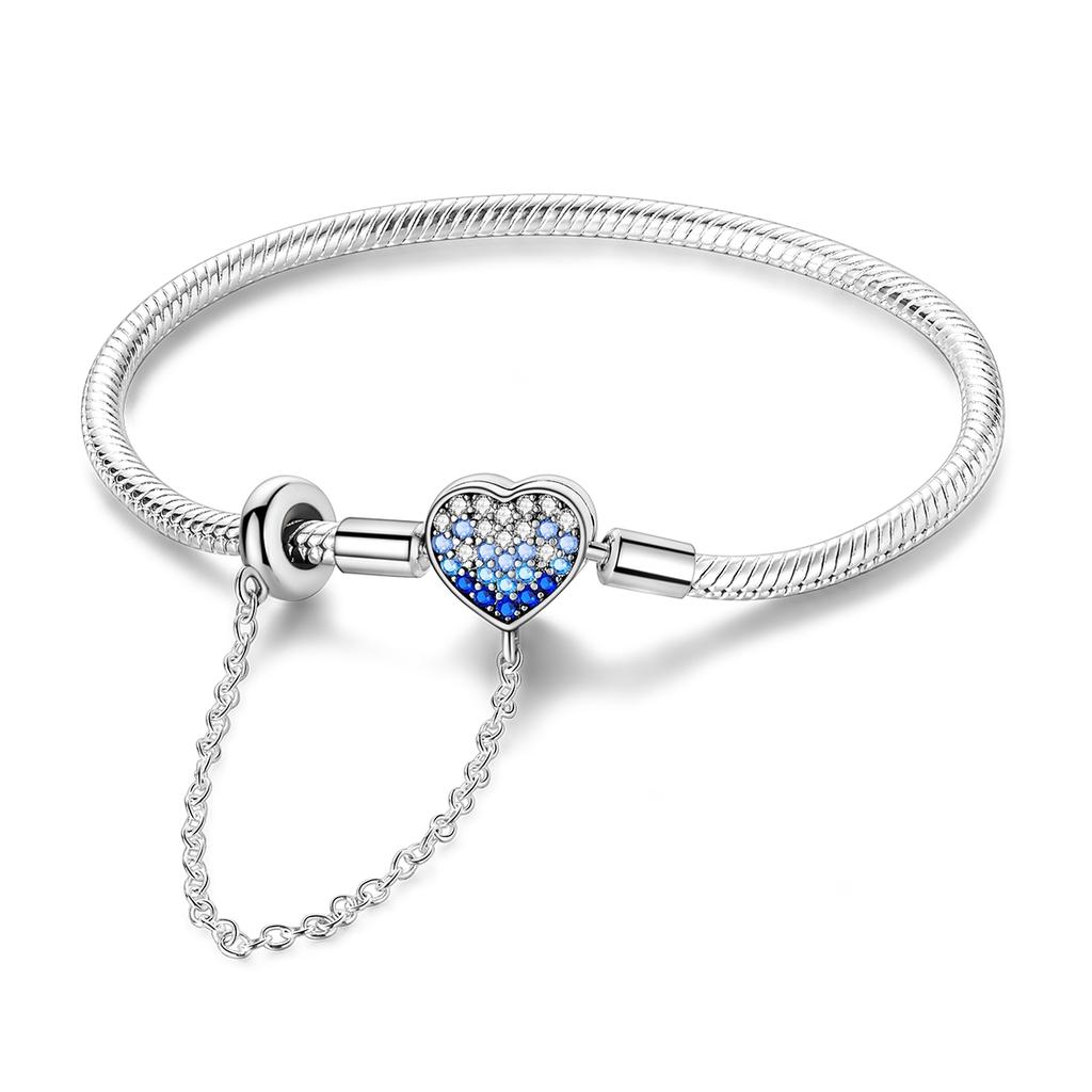 Authentisches Originalarmband Hohe Qualität Feiner Schmuck Kupfer Metall Beschichtet 17-20CM Stern Herz Form Zirkon Schlangenkette Armband Hohe Qualität Fein