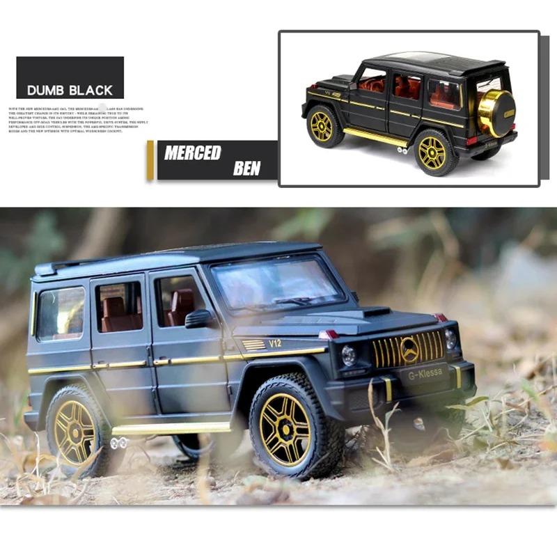 1/24 Benz G63 SUV Model auta ze slitiny Diecast & Hračka Kovové terénní vozidlo Model auta Simulace Zvuk Světlo Sběratelská hračka Dárek