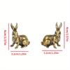 1Pair of Antique Copper Zodiac Rabbit Tea Pets Handcrafted Solid Brass Rabbits Feng Shui Home Decor Lucky Charms Ideal Various