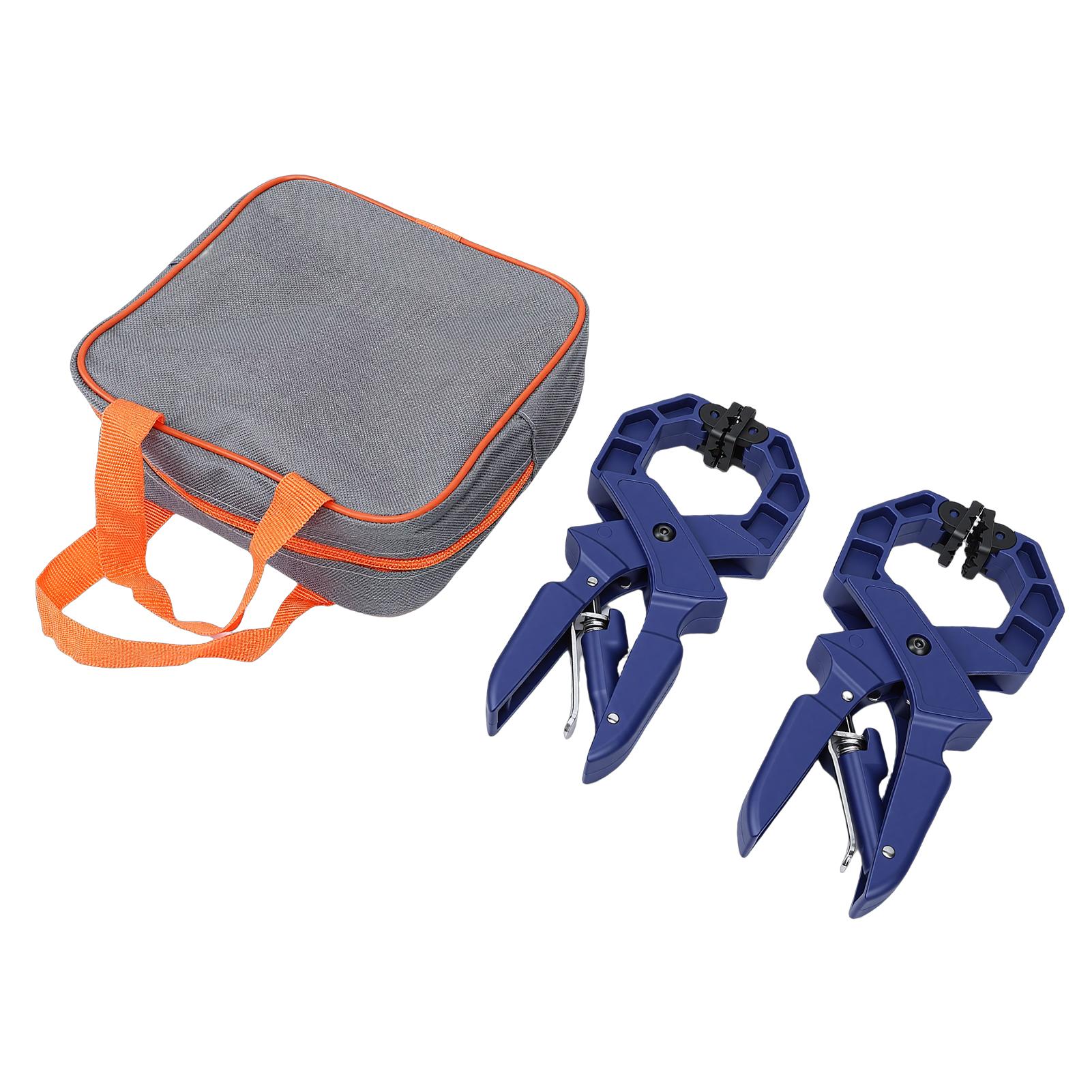 

2 Pcs Ratcheting Hand Clamp 0 50mm Range Quick Release Spring Clamp with Storage Bag for Woodworking