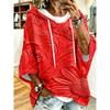 White Daisy Texture Loose Drop Sleeve Hoodie