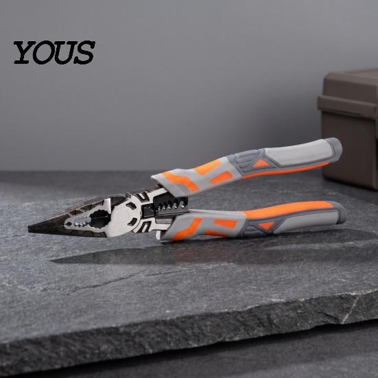 Ergonomic Non Slip Cable Cutters 9" Needle Nose Plier, 8-inch Multi-Function Diagonal Pliers, Heavy Duty Cr-V Mechanical Repair Hand Tools Steel Wire