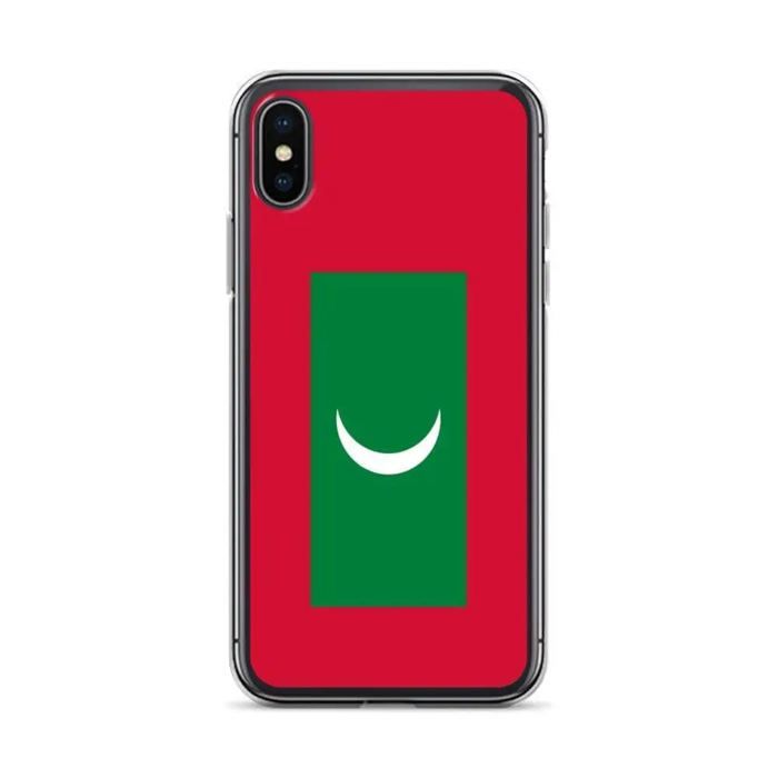 Coque iPhone - Drapeau des Maldives - iPhone XS - Silicone souple - Design fin et léger - Protection maximale