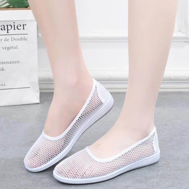 Fashion Summer Comfortable and Elegant Mesh Breathable Women's Shoes Aesthetic Korean Cheap 2025 New Y2k Fashion Light Ladies Footwear