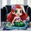 1pc. Cute Cartoon Mermaid Design Blanket, Soft Throw for Home Decor, Gift Idea, Soft Flannel Throw Blanket, Versatile & Cozy for Bedroom, Suitable for