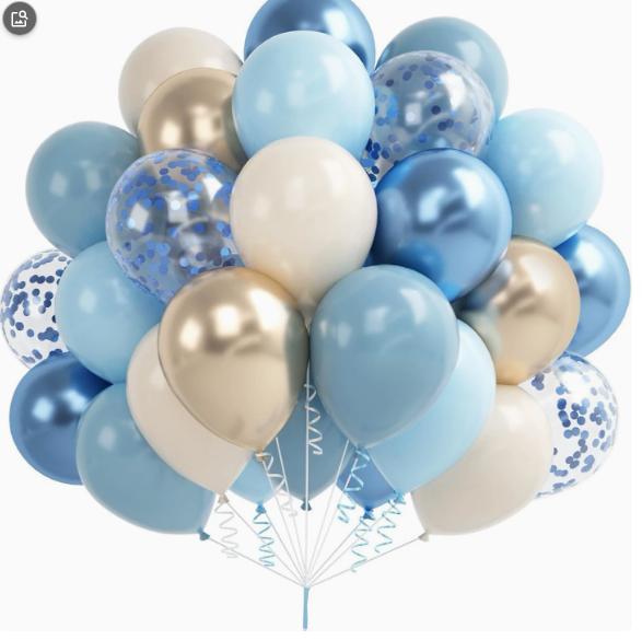 Colorful Balloons Set of 16 - Assorted Party Balloons for Birthday, Wedding, Celebration Decor One Size
