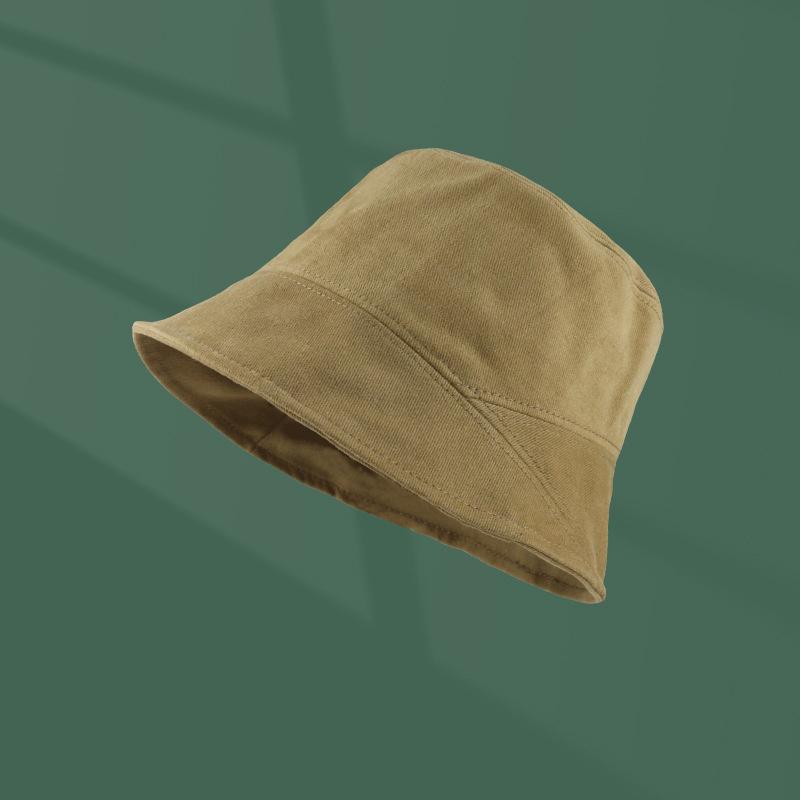2023 Spring Autumn New Woman Solid Color Suede Fisherman Hat Fashion Leather Military Cap Sun Visor Hat Bucket Hat
