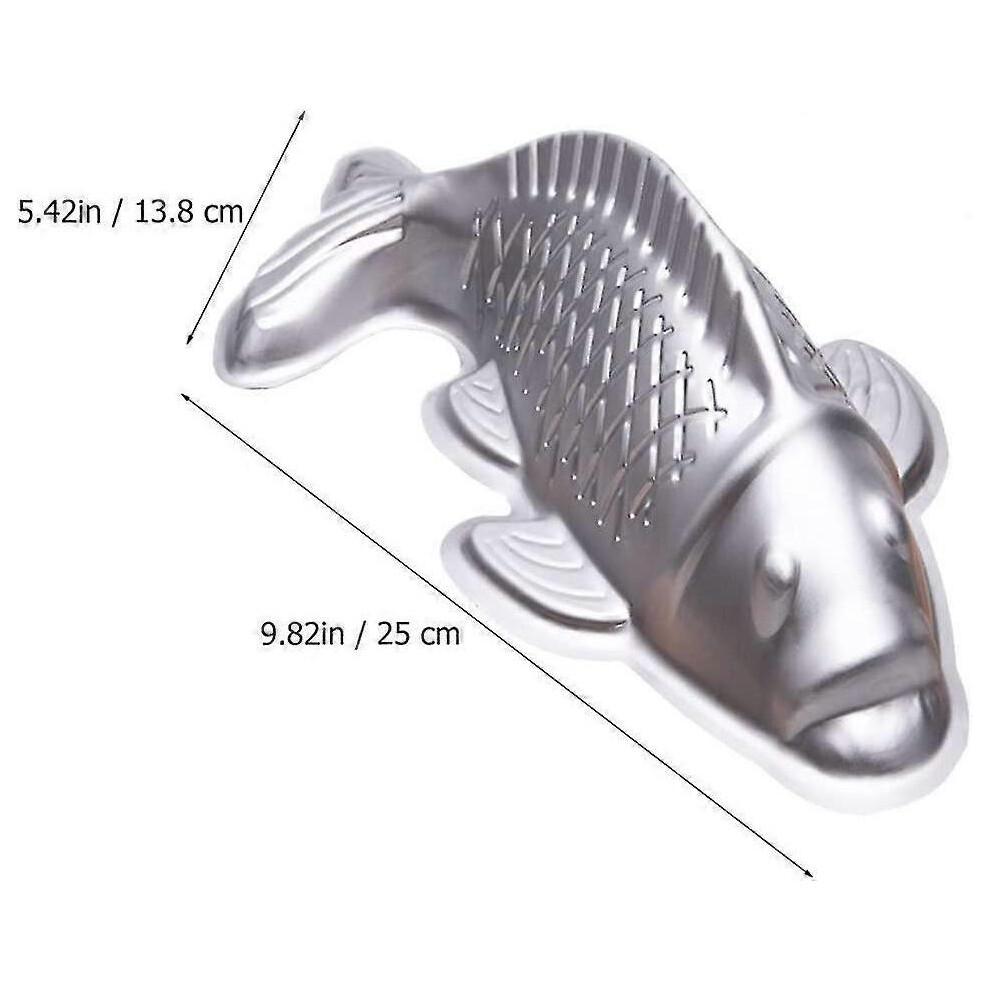Forma do pieczenia ciasta rybnego ze stopu aluminium Kształt karpia Forma do ciasta Puszka Urodzinowa do dekoracji ciasta Srebrna - DD0