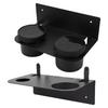 Oil Dual Funnel Holder Carbon Steel Wall Mount Fluid Drain Oil Funnel Storage Rack Kit with 2 Plastic Removable Drip