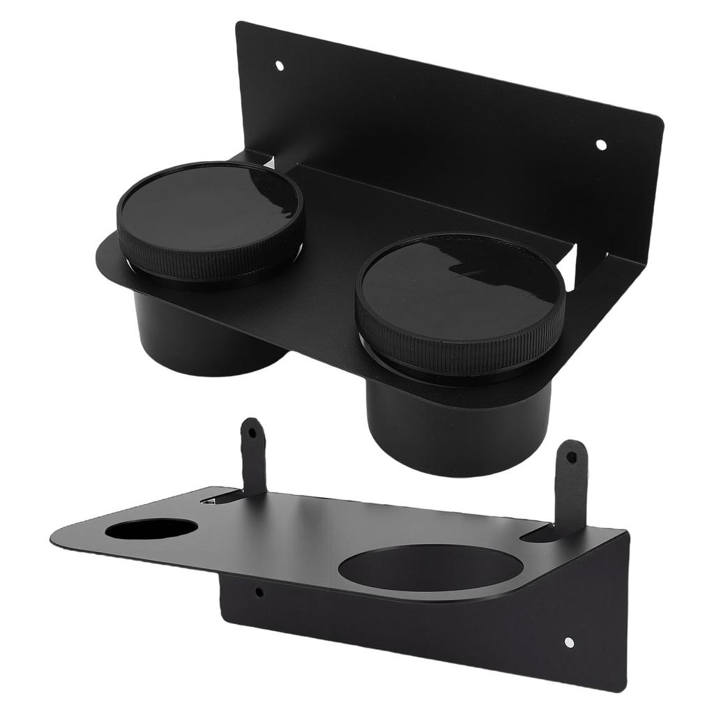 Oil Dual Funnel Holder Carbon Steel Wall Mount Fluid Drain Oil Funnel Storage Rack Kit with 2 Plastic Removable Drip
