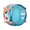 Rose Gold Blue Oval Gemstone Charm Women Charm 789309C01
