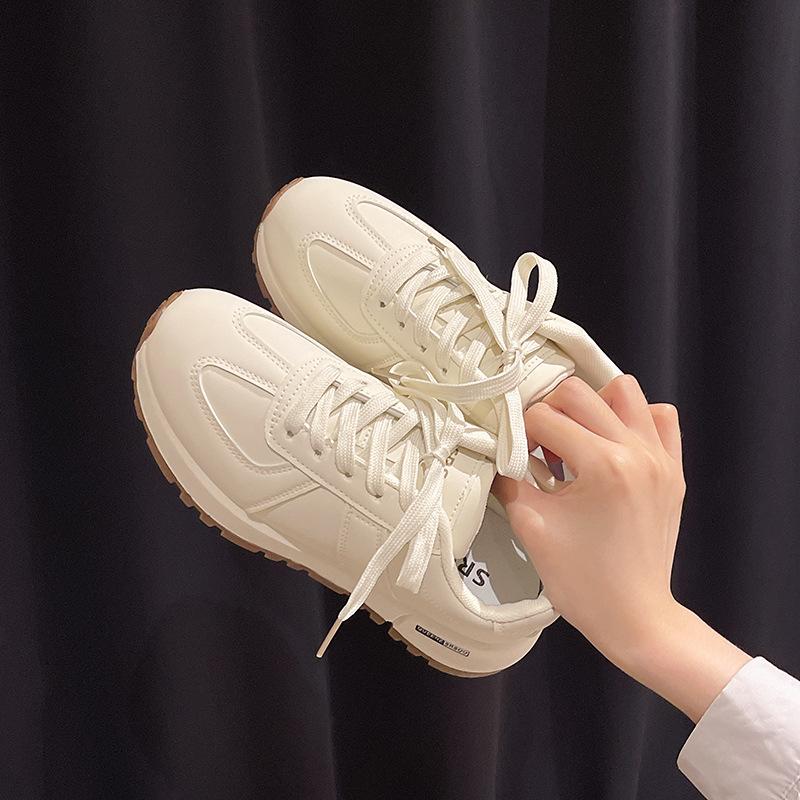 Retro fashion versatile platform white shoes women's 2024 new autumn height-increasing sports and leisure Forrest Gump training shoes