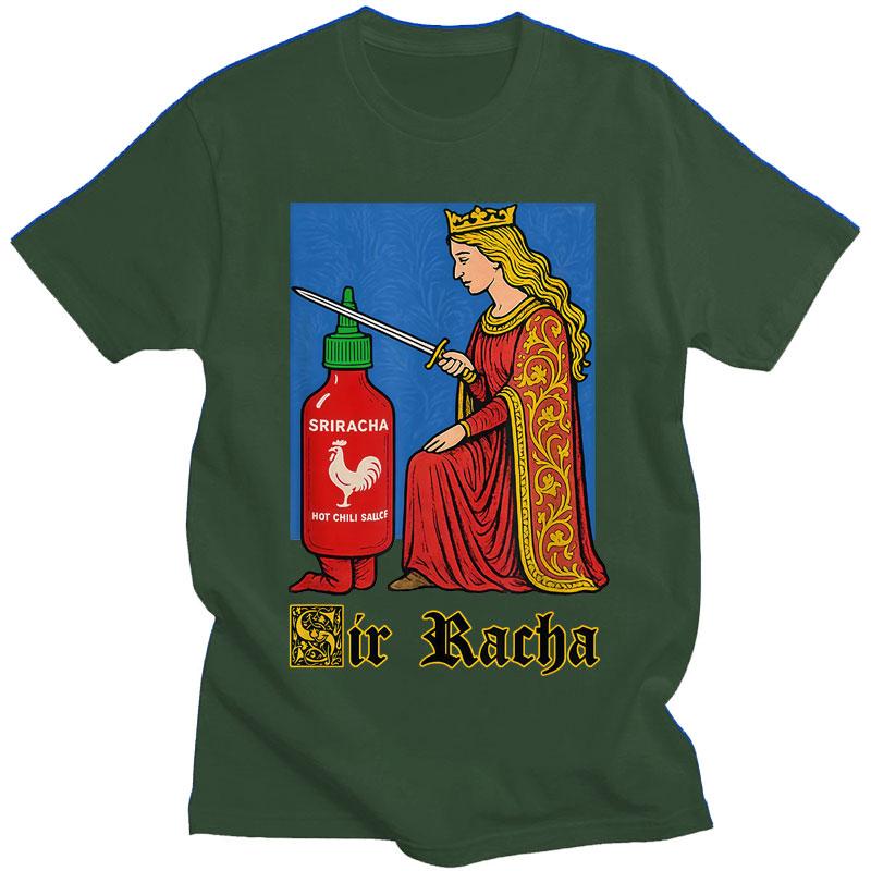 Sir Racha Lustige Chili-Sauce Meme Print T-Shirts Herren Damen Humor Beliebte T-Shirts Lässig Baumwolle Mode T-Shirt Streetwear Geschenke