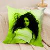 C-Charlis XCX B-BRAT Cushion Cover Soft Plush Fabric Double-Sided Printed Sofa Cushion Cover for All Seasons Home Decor Gift