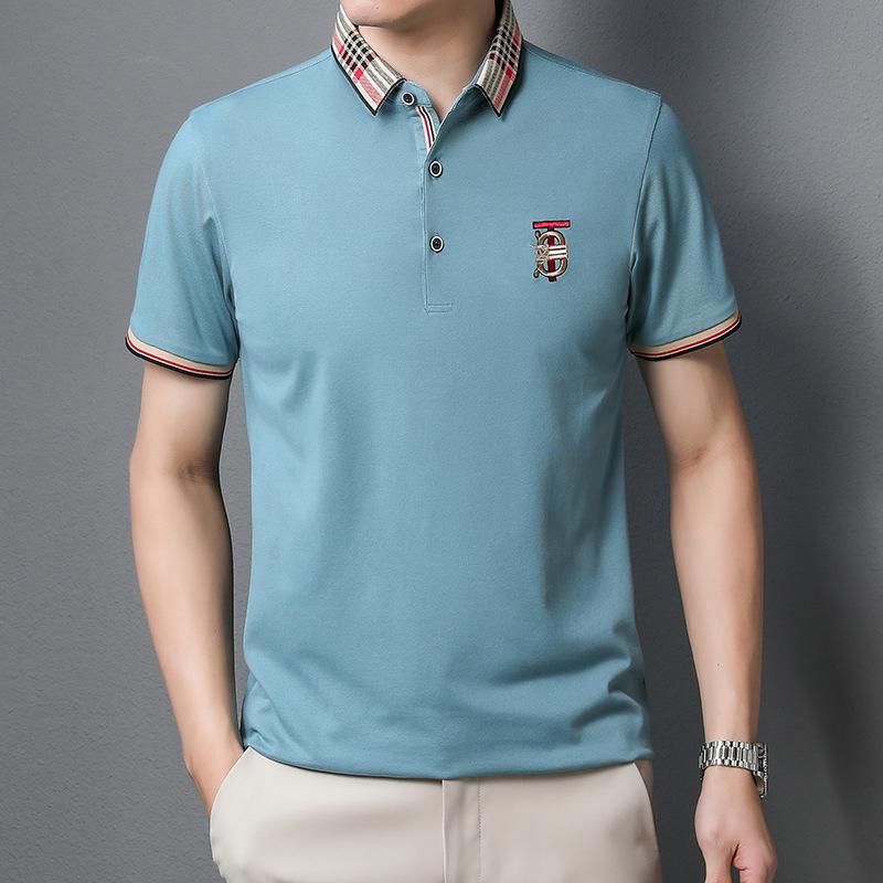 High-End Embroidered Short-Sleeved Polo Shirt Medium Business Trend Breathable T-Shirt Men'S Loose