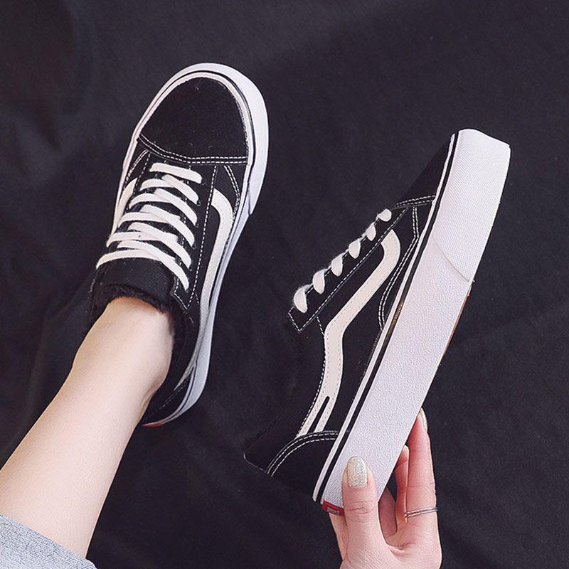 

Women s Velvet-Lined Canvas Sneakers, Autumn/Winter 2025 - Korean Style, Thick Sole, Warm & Trendy. 40 чёрный