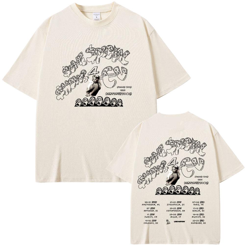 Rapparen Drakes Europaturné med Partynextdoor 2025 T-shirts SSS4U Some Sexy Songs 4 U T-shirt Unisex Unisex Hip Hop Popmusik T-shirt