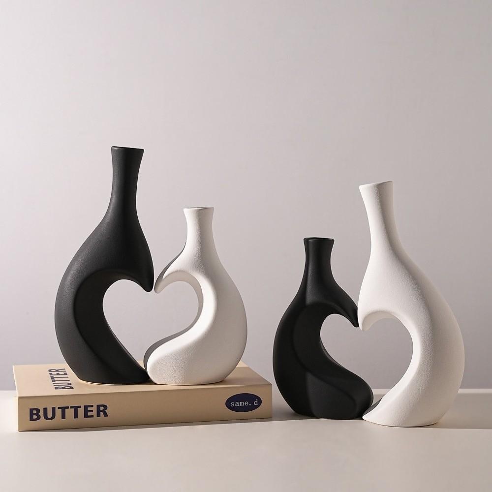 A Set Elegant Irregular Shape Vase Solid Color Water Cultivation Vase Flower Arrangement Vase