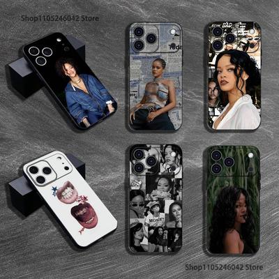 Singer R-Rihannas Phone Case For iPhone 17,16,15,14,13,12,11,Pro,Max,Plus Black Soft Cover