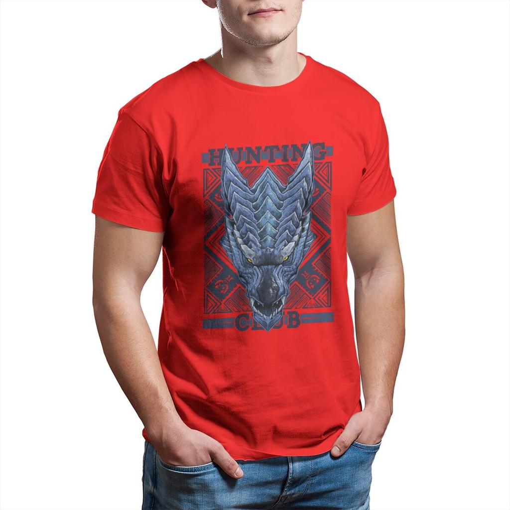Monster Hunter World  Hunting Club Werewolf Wyvern T Shirts RPG Game Pure Cotton Printed Clothing Cool Summer T-Shirts