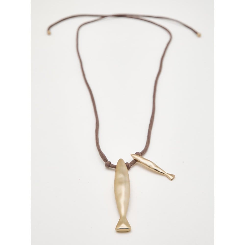 Silk Cord Necklace with Fish 04602615303