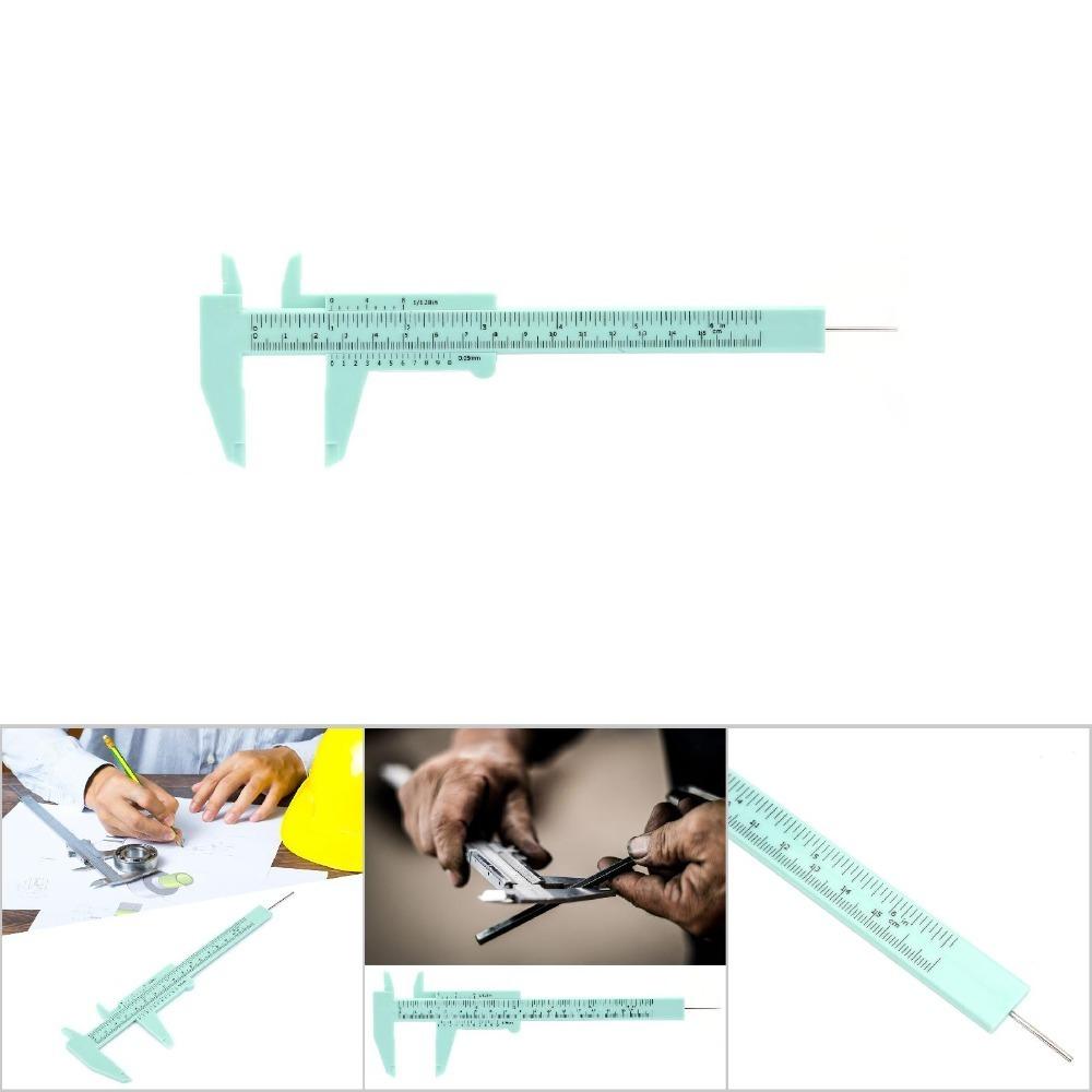 Plastic Vernier Caliper 150mm Length Sliding Gauge Ruler Double Scale Measuring Tool For Students