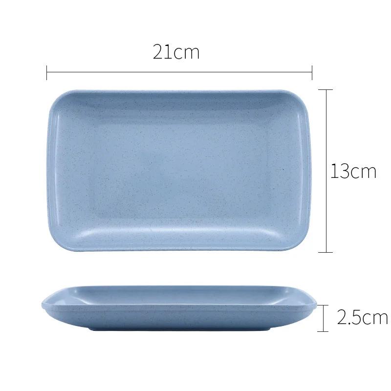 Creative Wheat Straw Rectangular Plate Melamine Healthy Tableware Utensils Dessert Sushi Pasta Plate Dishes Kitchen Cooking