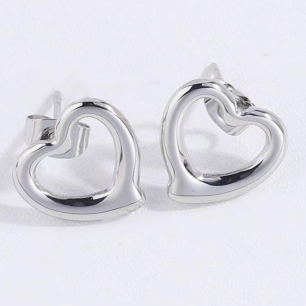 Aomogo Set INS Exquisite Love Fashion Stainless Steel Bracelet Earrings Necklace Pendant Set Women's Daily Goods Party Favors