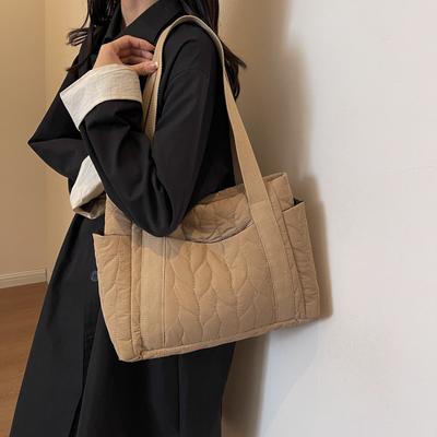 Quilted Tote Bags for Women Fashionable Multi-Color Large Capacity Shoulder Bags Versatile Casual Handbags