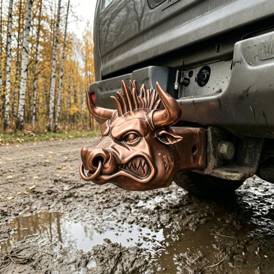 Stierenkop Trekhaak Afdekking voor 2 Inch Ontvangers 3D Geprint Grappige Trekhaakbal Beschermer Vrachtwagen Accessoire voor SUV Pick-up Auto's