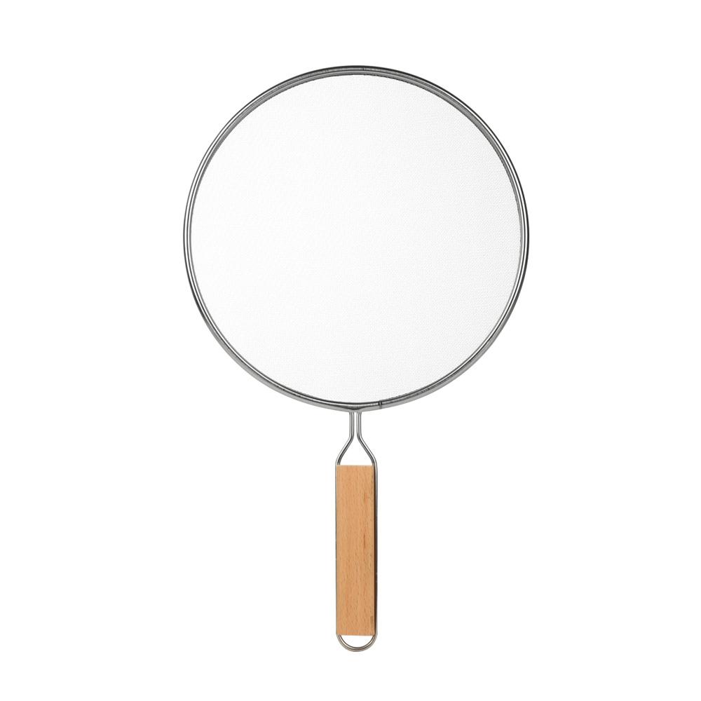 Анти-брызговый экран из нержавеющей стали, прочная крышка для готовки, защитные экраны от брызг жира, сетчатая, с деревянной ручкой