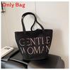 Bestickte Stofftasche mit Buchstaben aus Baumwoll-Leinen-Material für den täglichen Gebrauch