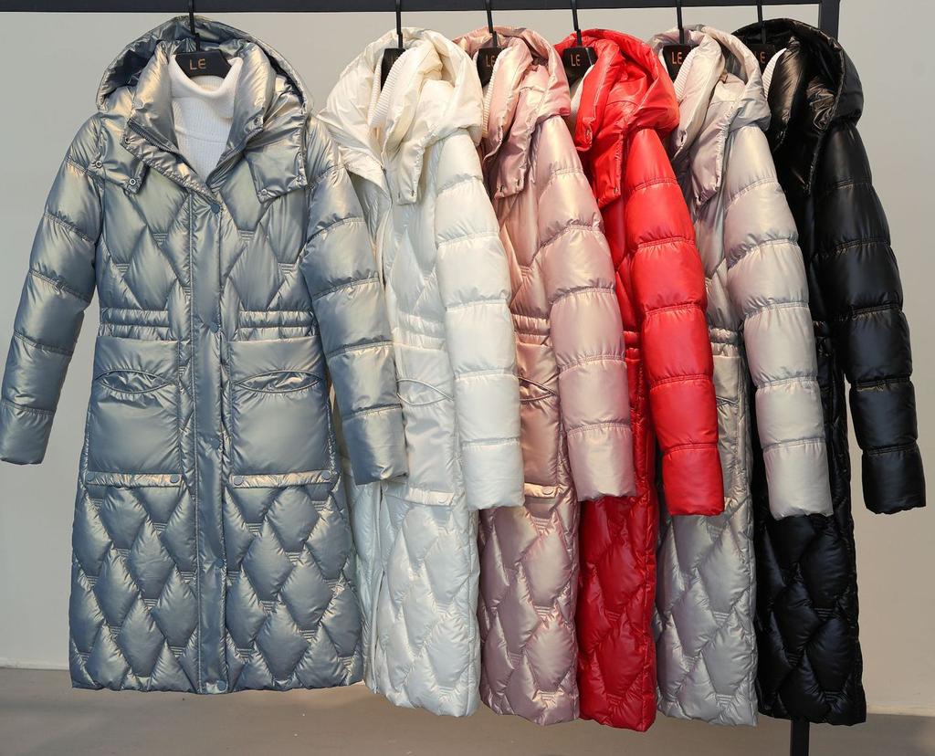 Buzunar mare, cu glugă, cu șnur, rezistentă la vânt, de lungime medie, din bumbac, haină pufă, îmbrăcăminte de iarnă