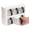 2pcs 3 Grids Seasoning Organizer Box With Lid And Spoon Spice Container Cans For Home