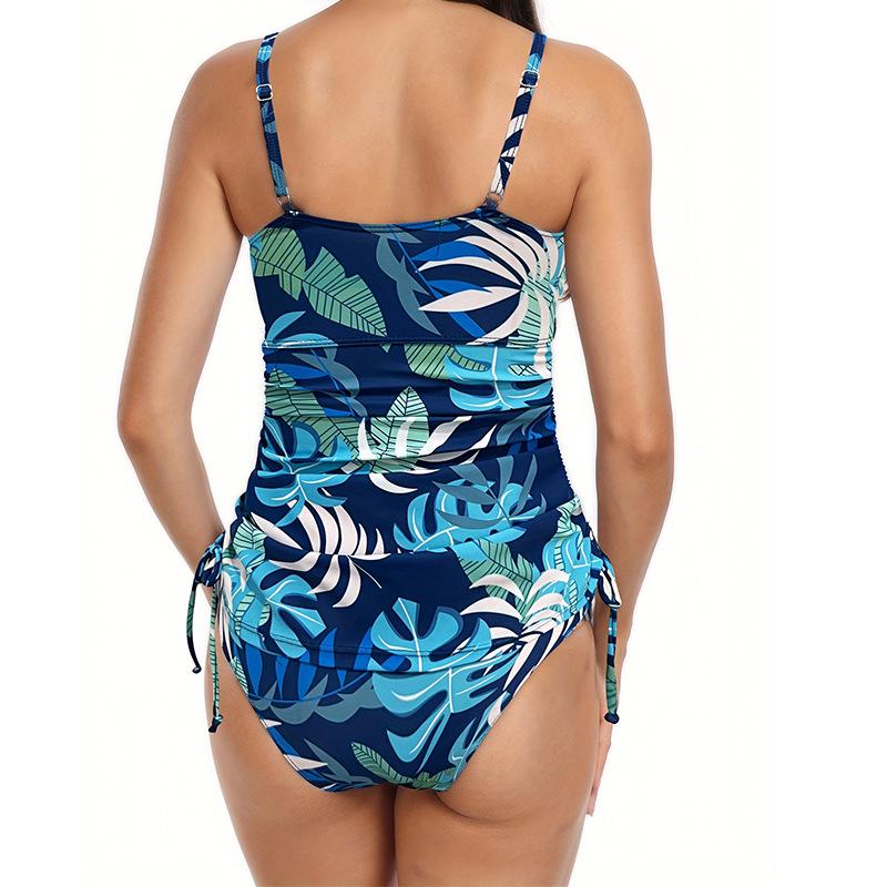 Yi Yong 2024 High Elasticity Tankini - Sexy European & American Print Plus Size Swimsuit