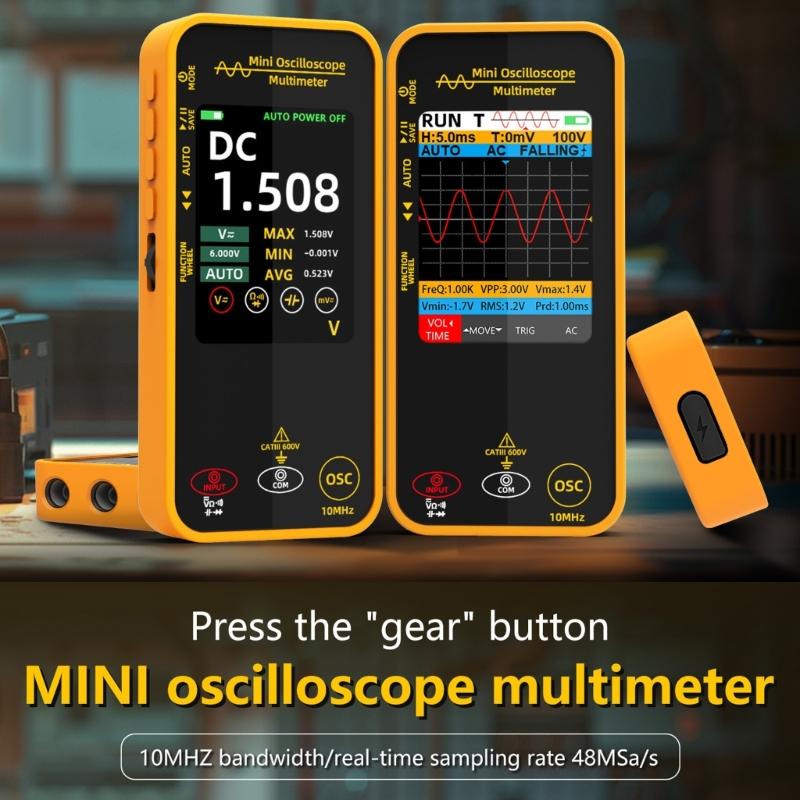 10MHz Handheld Digital Oscilloscope With Multimeter Function 3.2Inch Color Screen For Circuit Testing And DIY Projects