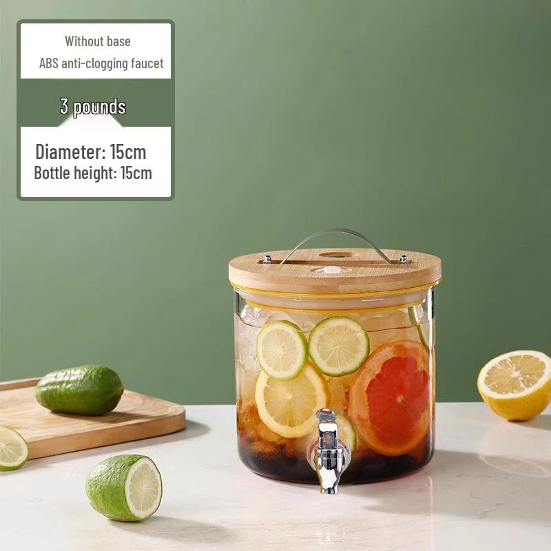 Glass Beverage Dispenser: High-Temperature Resistant Lemonade, Tea, and Juice Container