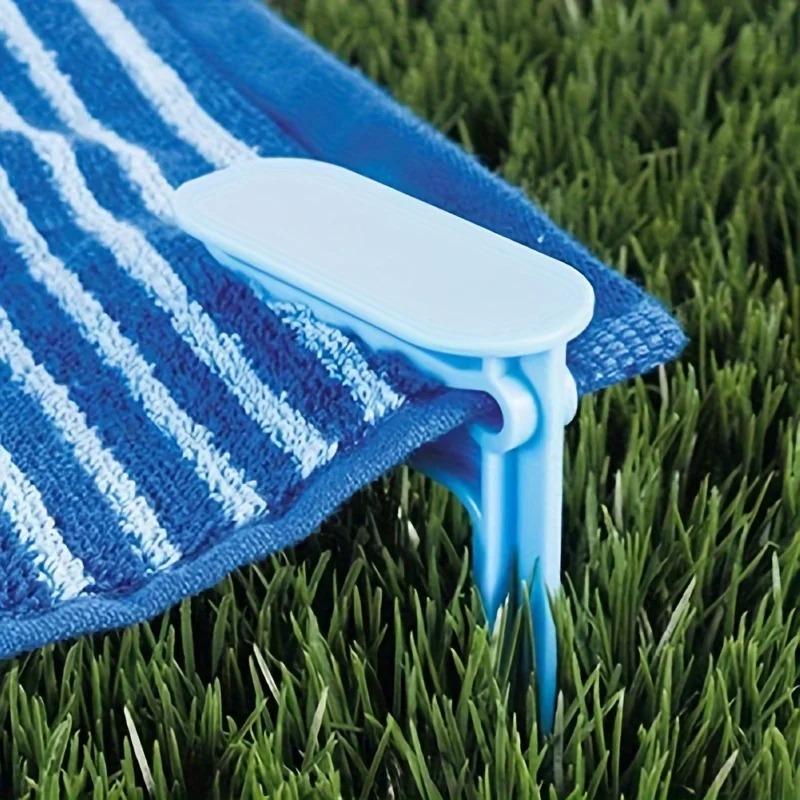 4Pcs Beach Towel Clip Camping Mat Clip Outdoor Decor Clothespins Sheet Holder Towel Clamp Clothes Pegs Tent Clips Random Color