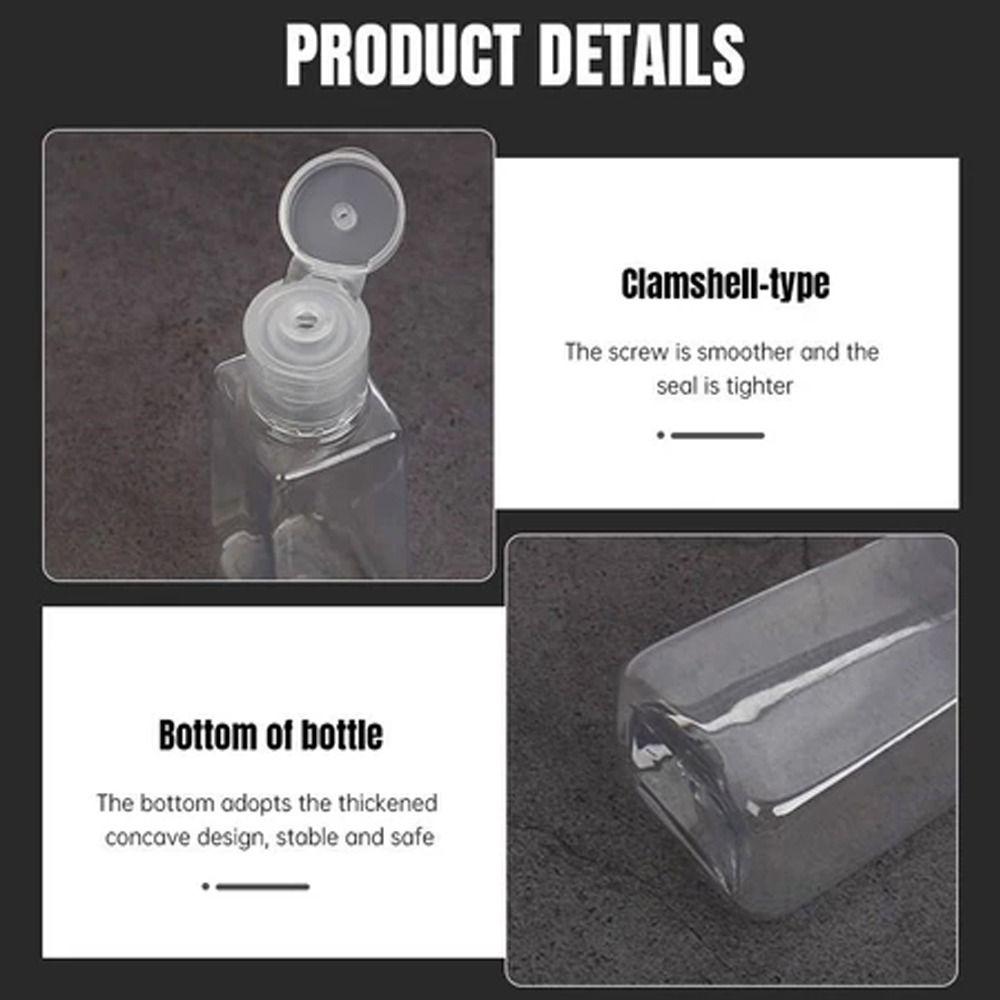 30/60ml Empty Refillable Bottle Flip Cap Hand Sanitizer Gel Dispenser Container
