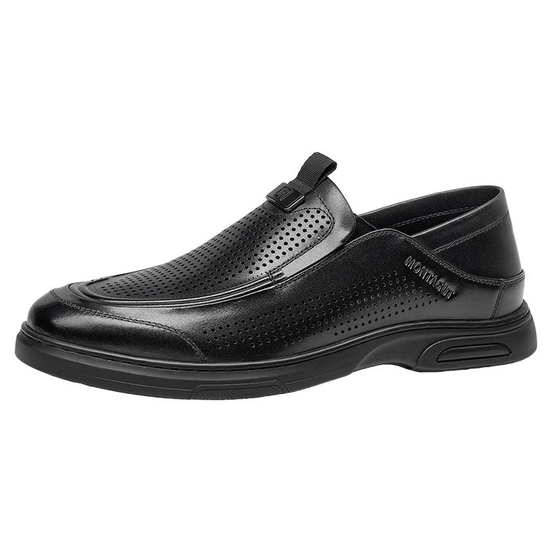 MONTAGUT Men s Breathable Leather Business Casual Shoes 42 (260mm)