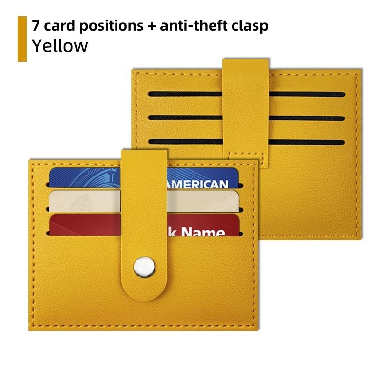 Business Anti-theft Brush PU Leather Card Slim ID and Bank Card Holder Wallet Protective Case Coin Card Holder Pouch