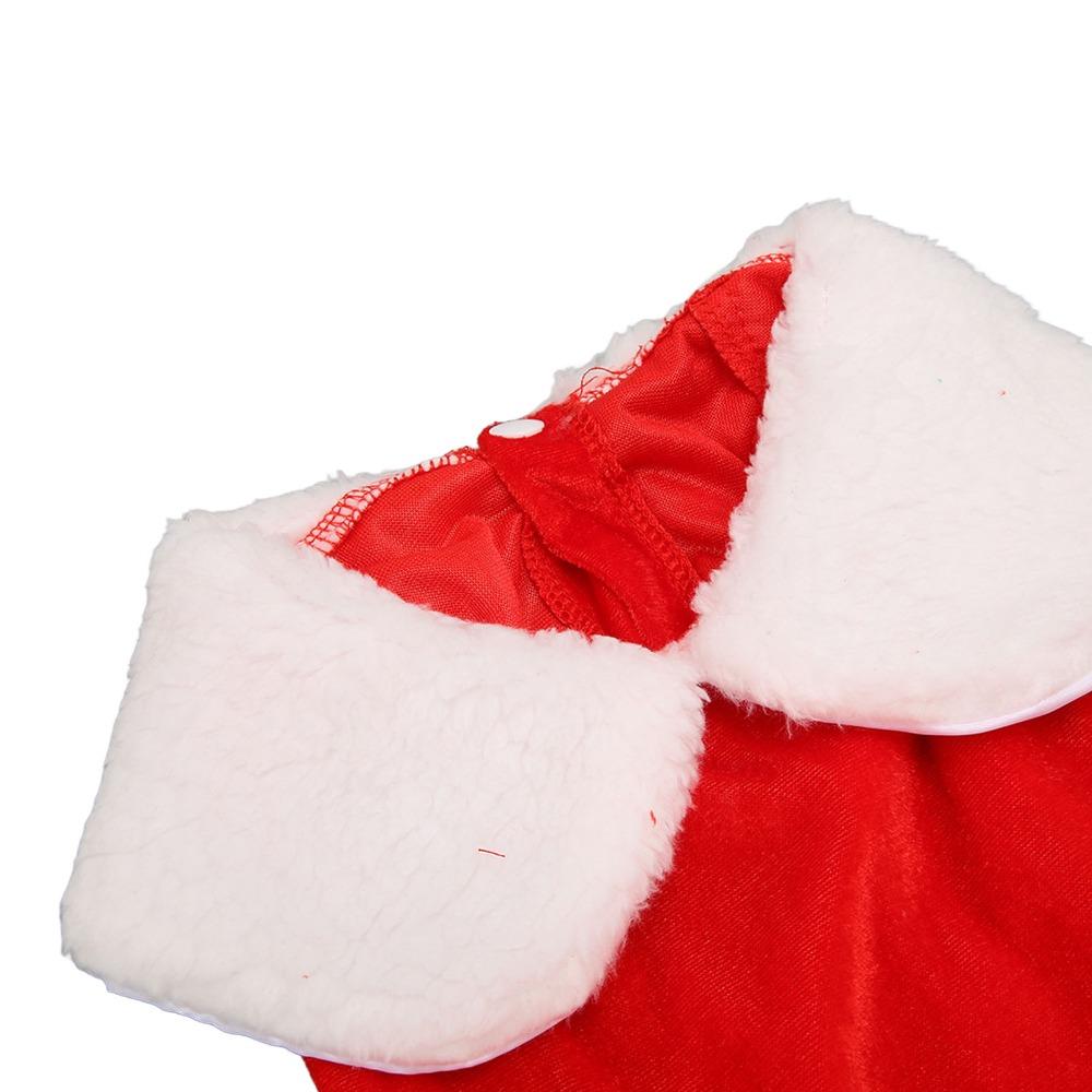 Warm Thick Lining Santa Dog Costume Adjustable Fit Winter Pet Apparel Family Holiday Photos