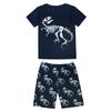 Boys' set car letter pattern positioning print round neck short sleeved T-shirt paired with shorts cool boys' two-piece set