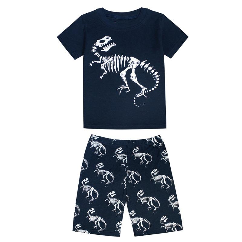 Boys' set car letter pattern positioning print round neck short sleeved T-shirt paired with shorts cool boys' two-piece set