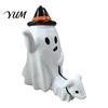 Hollow Bat Ornament Cute Ghost Walking Dog Statue, Halloween Indoor Resin Figurine for Tabletop Mantel Shelf Home Party Decoration Unique Souvenir