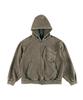 Ertr Chest Pocket Hoodie Zip Up Brown