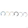 6 Pieces Nose Hoop Ring Stainless Steel Assorted Color 18g 20g Body Jewelry