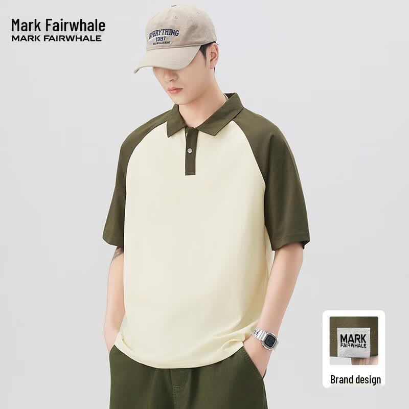 Mark Fairwhale Men's Ice Silk Color Block Polo Shirt