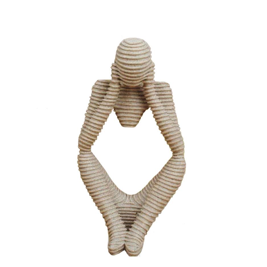 24cm Abstract Art Thinker Statue Thinking of You Figurine Natural Sandstone Crfats Sculpture Modern Home Office Desk Decor
